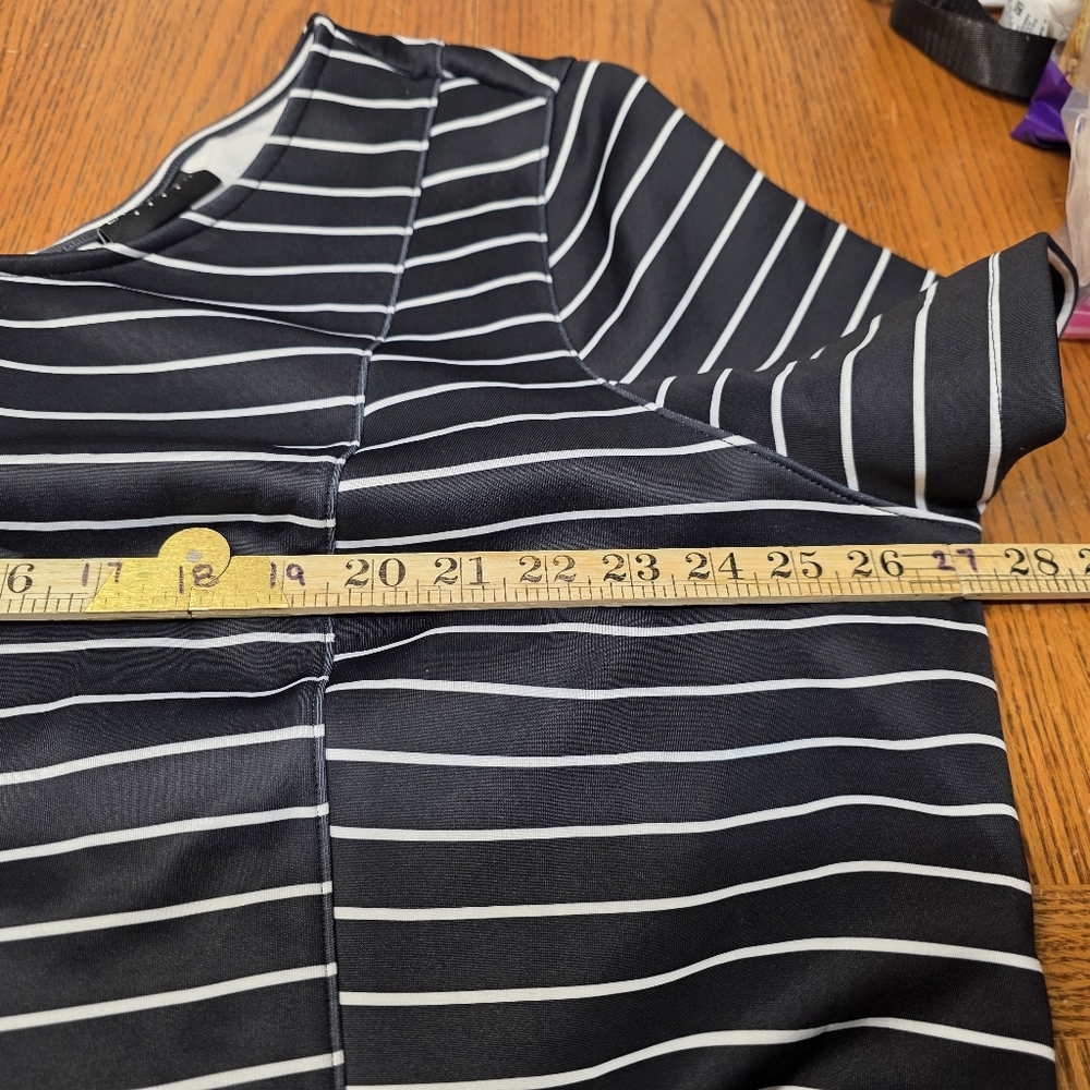 NWT Lane Bryant Black White Stripe Short Sleeve Plus Size 28 Dress - Picture 8 of 9